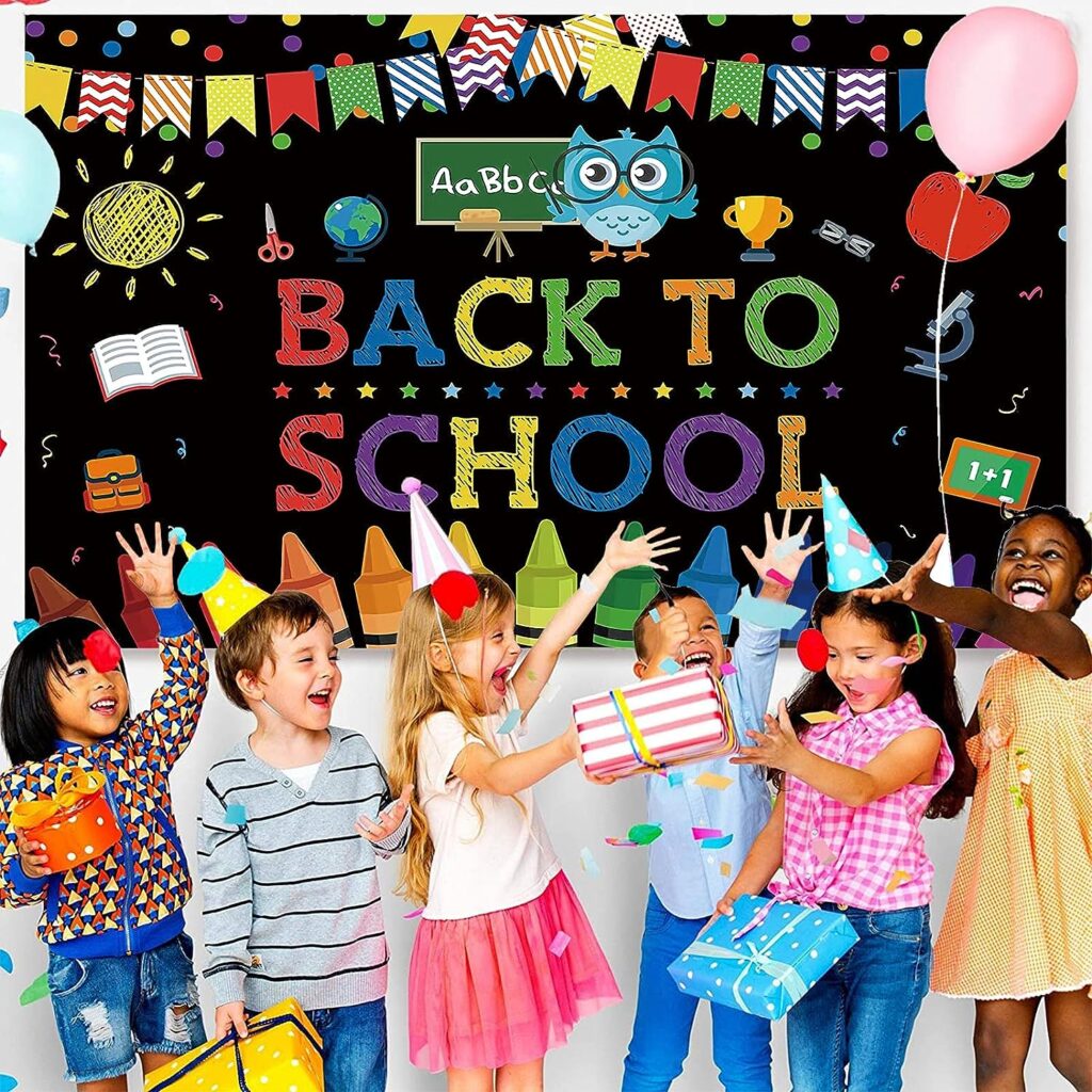 7x5ft Back to School Backdrop Photography Supplies First Day of School Background Banner for Kids Welcome Back to School Decorations for Classroom Pencil Chalkboard Learning Photo Booth Studio Prop