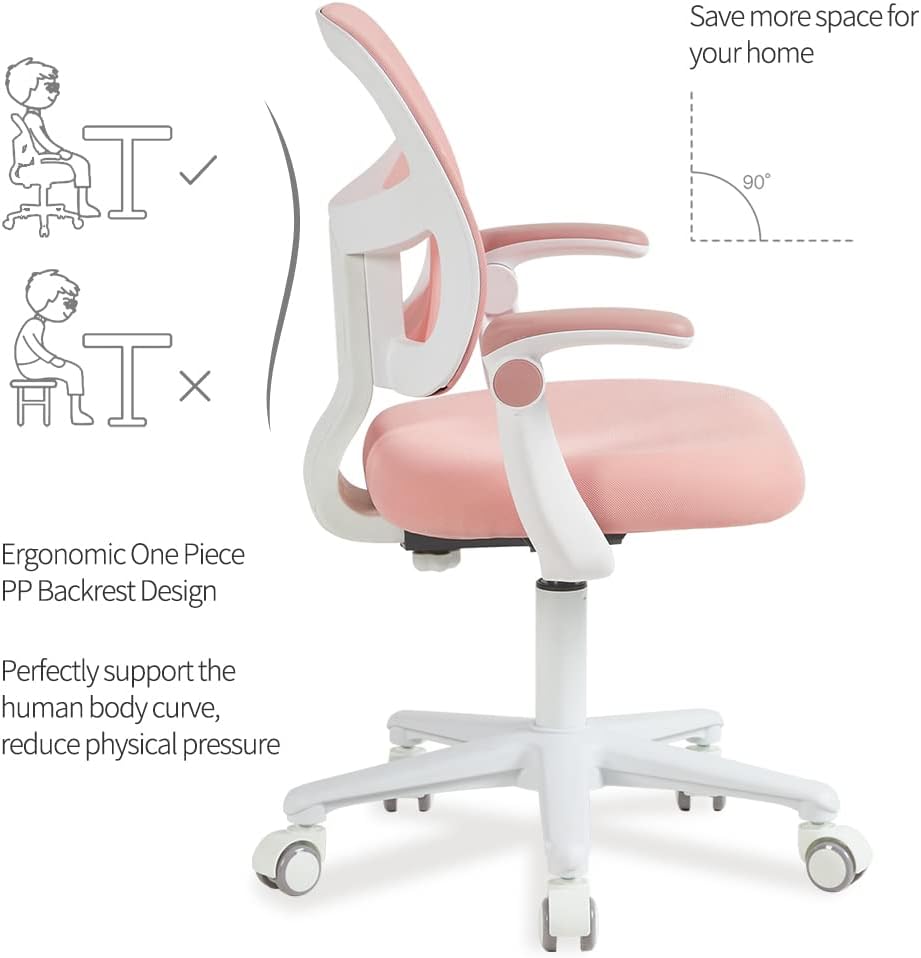 DIOSHOME Kids Desk Chair, Height Adjustable Kids Chair, Swivel Childrens Study Chair. Suitable for Boys and Girls Aged 4 to 12. Use Pressure Self-Loc