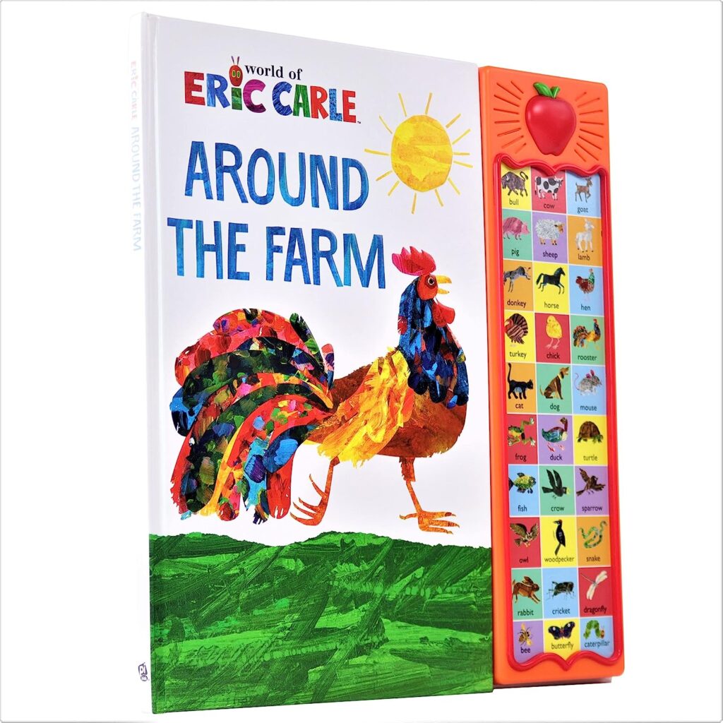 World of Eric Carle, Around the Farm 30-Button Animal Sound Book - Great for First Words - PI Kids