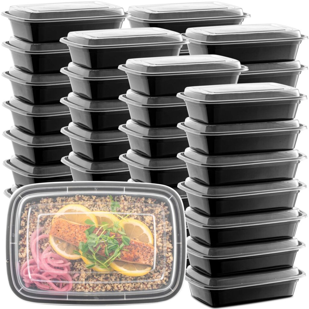 Meal Prep Container Microwave Safe, 4 Pack Bento Lunch Box, 4-Compartment Snack Container for School Work Travel, Lunch Containers for Adults, Bento Box for Kids, Reusable Dishwasher Safe