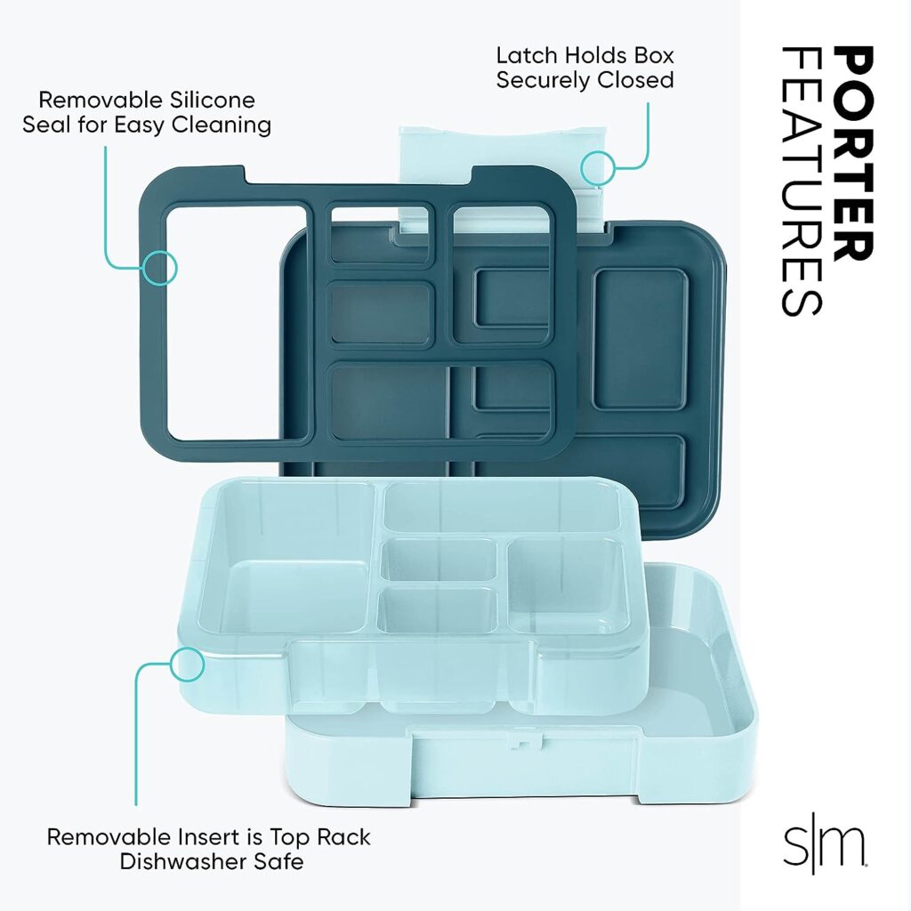 Simple Modern Bento Lunch Box for Kids | BPA Free, Leakproof, Dishwasher Safe | Lunch Container for Girls, Toddlers | Porter Collection | 5 Compartments | Under the Sea